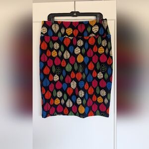 LulaRoe Cassie Colorful Leaf Patterned Skirt 18-20 XL